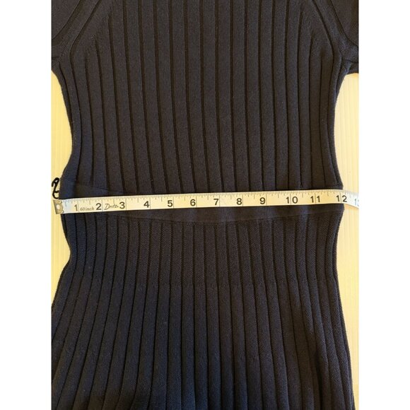 Boden Women’s Sweater Dress US 2P Navy Blue Ribbed Knit Round Scalloped Neck - Picture 10 of 12
